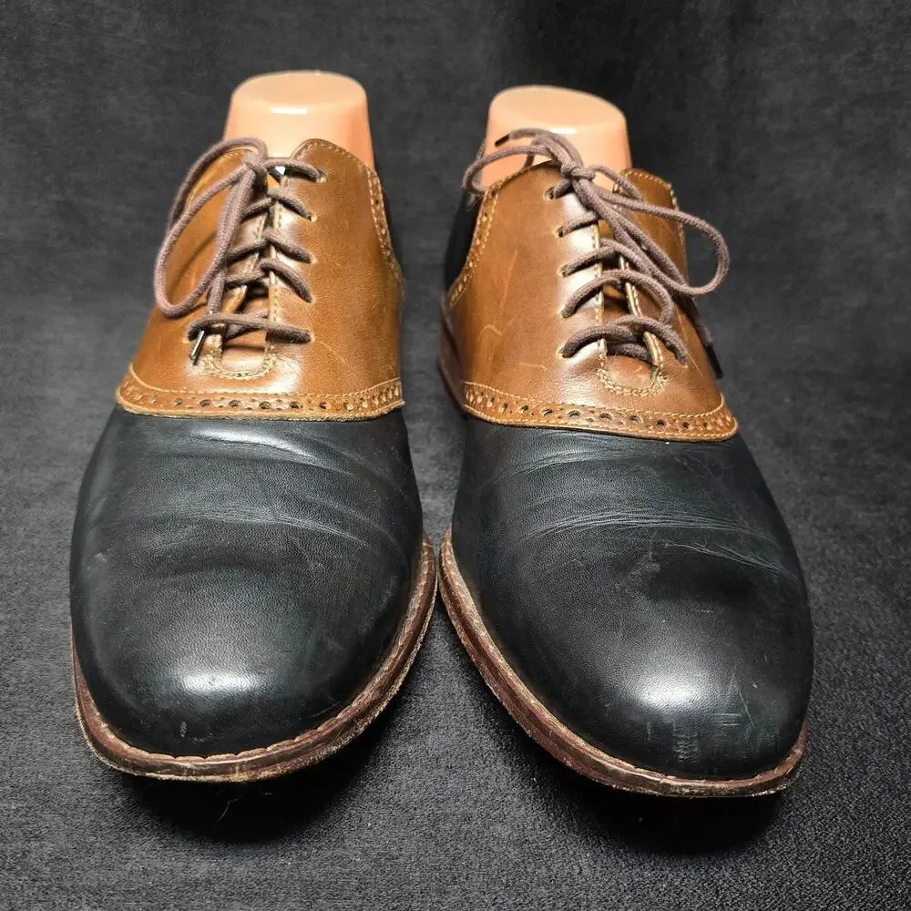 Cole Haan Black & Brown Leather Brogue Oxford Dress Shoes